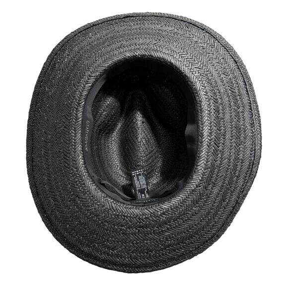 NWOT AllSaints Talia Fedora Hat Black Leather Trim - Picture 5 of 12